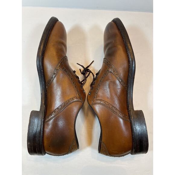 Size 8.5 Nettleton Vintage Cox Shank Lace Up Oxford Dress Shoes Brown main image 5